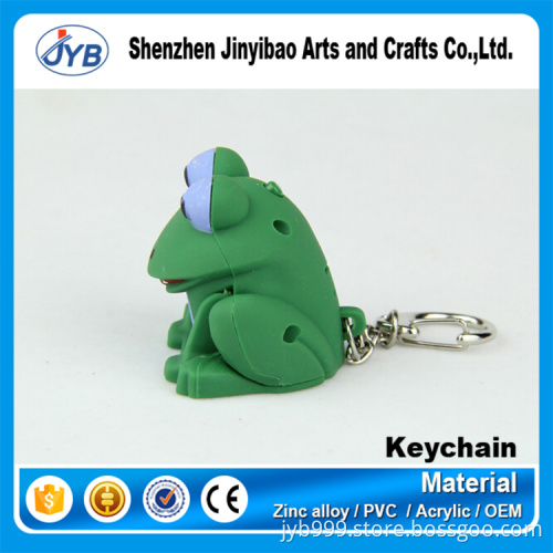 unique design plastic 3D cute frog shape keychain with cheap price